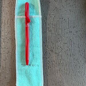 Tiffany & Co. Red Writing Instrument with Blue Pouch